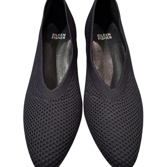 Eileen Fisher Black Gabby Stretch Knit Pump Heel Shoe Sz 6.5 - Picture 3 of 10